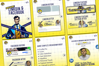 design linkedin carousels, profile, and cover for your personal branding