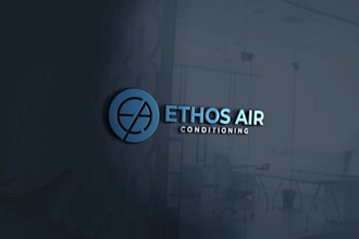 do creative unique air condition company logo design