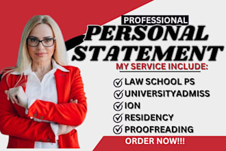 edit and proofread your law school ps,phd,eras, masters,or college application