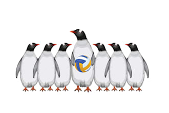 provide an modern penguin silhouettes logo design
