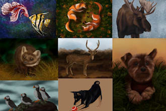paint animals, pets, plants and wildlife based on your idea