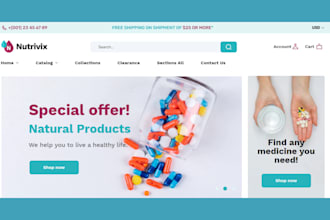 design food supplement shopify store health supplement food supplement store