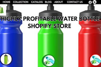 design water bottle shopify store hockey water bottles website sports yoga store