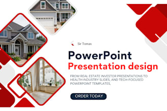 design stunning powerpoint presentation design for real estate tech and health