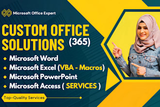 be your expert for custom solutions microsoft word, excel, powerpoint, access