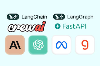 do custom ai agent development openai, claude, chatbot langchain, crewai,