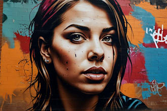 create original street art graffiti artwork using your photo