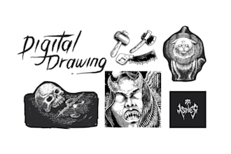 draw dark art, horror, death metal album cover