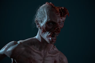 3d alien character,realistic zombie model,8k texture hero dungeons and dragons