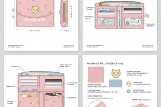 design a wallet tech pack and factory ready accessories