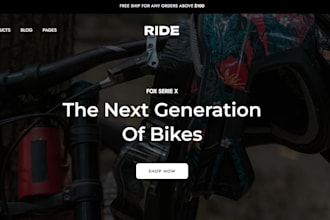 design bicycle shopify store, bicycle website, bicycle store, bike website