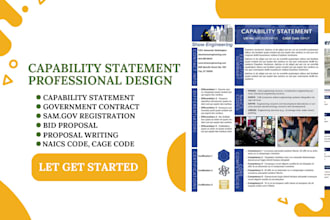 design stunning capability statement, federal government capability statement