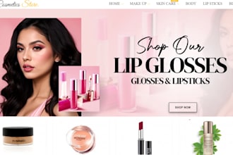 design eyelash shopify store lip gloss shopify store cosmetics beauty website