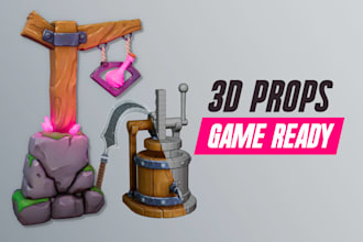 create game ready 3d stylized props and handpainted assets