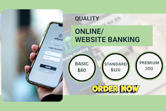 build a professional online banking website, online banking app development