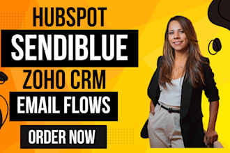 setup hubspot crm email automation, zoho crm sales funnel, sendiblue email flows