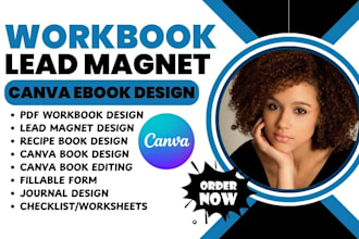 design canva ebook, PDF workbook, worksheet, lead magnet recipe book book design