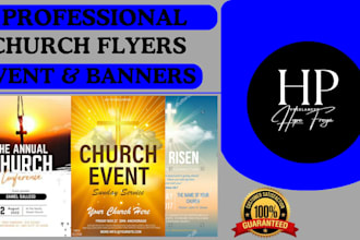 design church flyers, brochure, funeral program, event, bulletin and banner