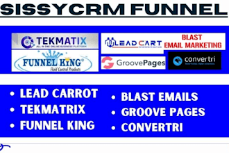 setup blast emails lead carrot tekmatirx convertri funnel king groove pages