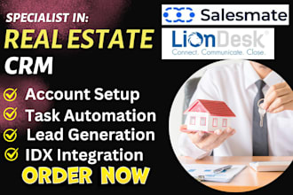 setup real estate crm salesmate liondesk pipedrive real geeks follow up boss