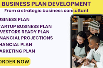 investor ready business plan for startups, marketing plans, financial plan