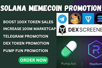 boost solana memecoin to hit 90m token user dex ads 100x sale telegram promotion
