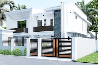 create 3d model and render realistic architecture exterior, interior, floor plan