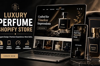 design a luxury perfume shopify store for fragrance and cologne brands