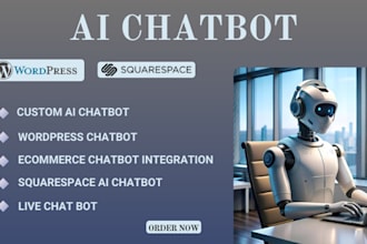 wordpress chatbot squarespace ai ecommerce vertex gcp live chat bot integration