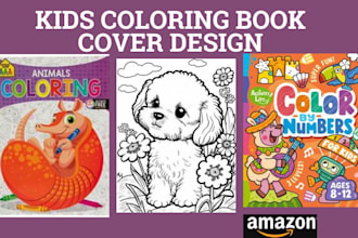 create and design kids activity book, kids coloring book for KDP
