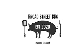make glamorous unique broad street BBQ logo