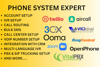 setup ringcentral 3cx twilio vitalpbx freepbx aircall voip vicidial ai chatbot