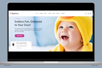 design baby clothing shopify store, baby store, kids clothing shopify website