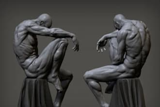 sculpt 3d model character design 3d face mask 3d bust rigging games 3d printing