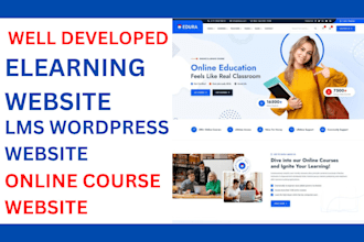 develop elearning website lms wordpress website online course website