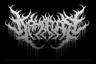 design death metal logo with texture and chrome effect