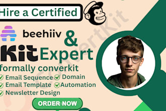 setup beehiiv covertkit newsletter email template kit landing page automation