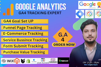 setup or fix google analytics 4, ga4 ecommerce tracking, conversion tracking GTM