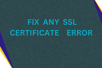 install SSL certificate and fix any SSL related issue