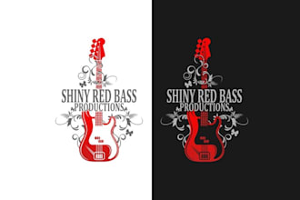 design shiny red bass productions logo