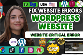 fix your wordpress website issues, bugs and errors critical responsive problem