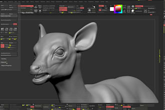 make 3d wild animal resin model with realistic fur and for 3d printing