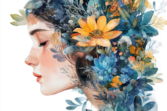 create watercolor and digital illustrations