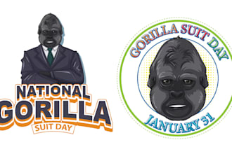 make high quality monkey gorilla vector logo