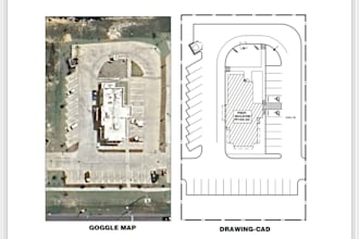 draw 2d site plan on autocad from google maps