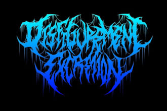 draw a detailed, brutal metal band logo