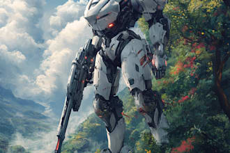 design a unique mecha robot art for your project