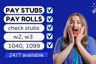 prepare pay stubs and paycheck stubs within 1 hour