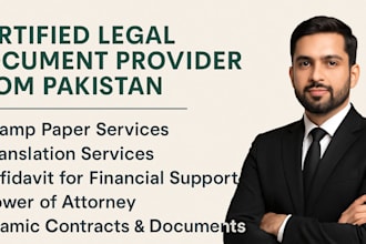 write legal affidavits and documents on pakistani stamp paper for overseas
