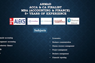 be your advanced accounting and finance online tutor